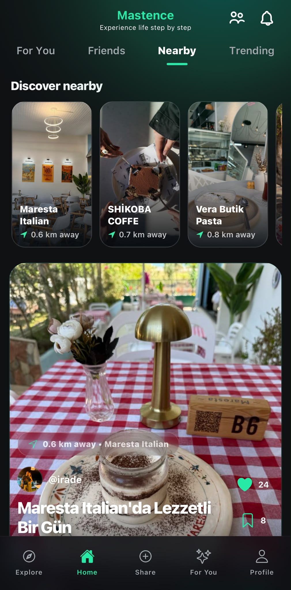 Nearby feed screenshot